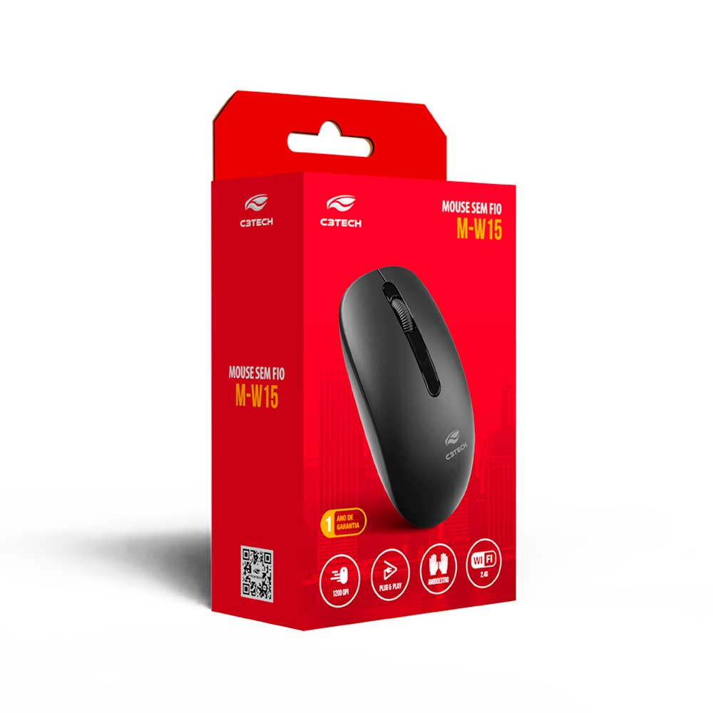 Imagem de MOUSE C3TECH SEM FIO PRETO M-W15RBK