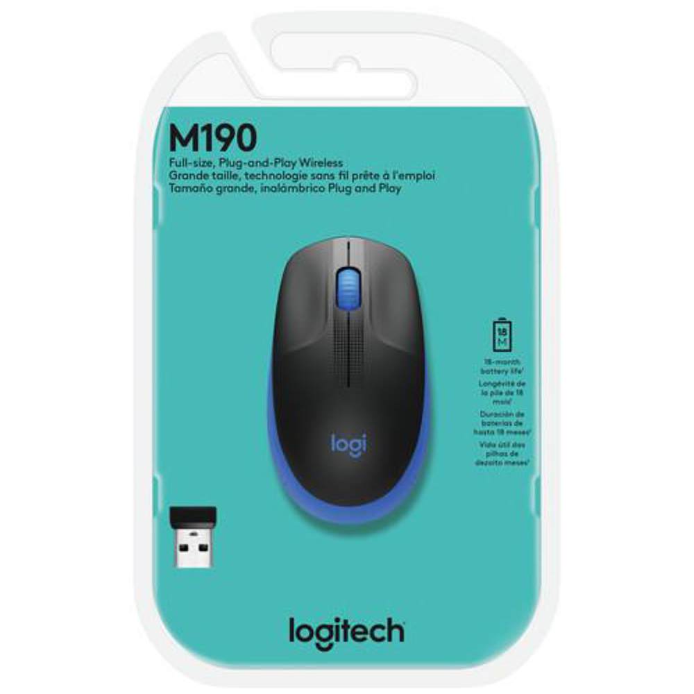 Imagem de MOUSE LOGITECH M190 SEM FIO AZUL