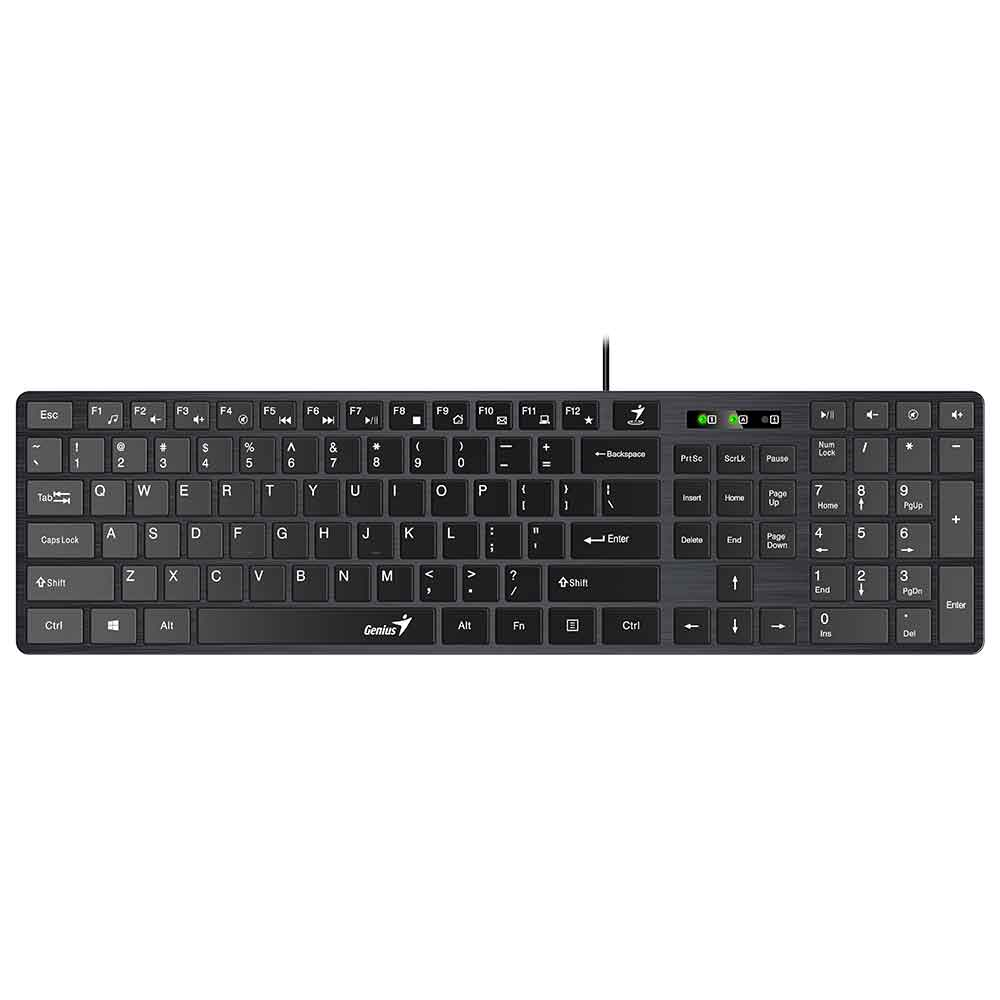 Imagem de TECLADO MULTIMIDA GENIUS SLIMSTAR SS-126 USB PRETO ABNT 2