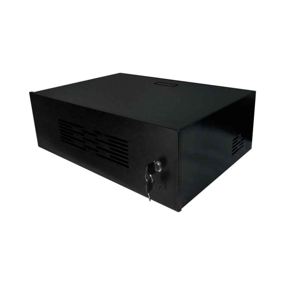 Imagem de MINI RACK 19' 03U X 350MM PORTA VENTILADA PRETO - 5607 - MAX ELETRON