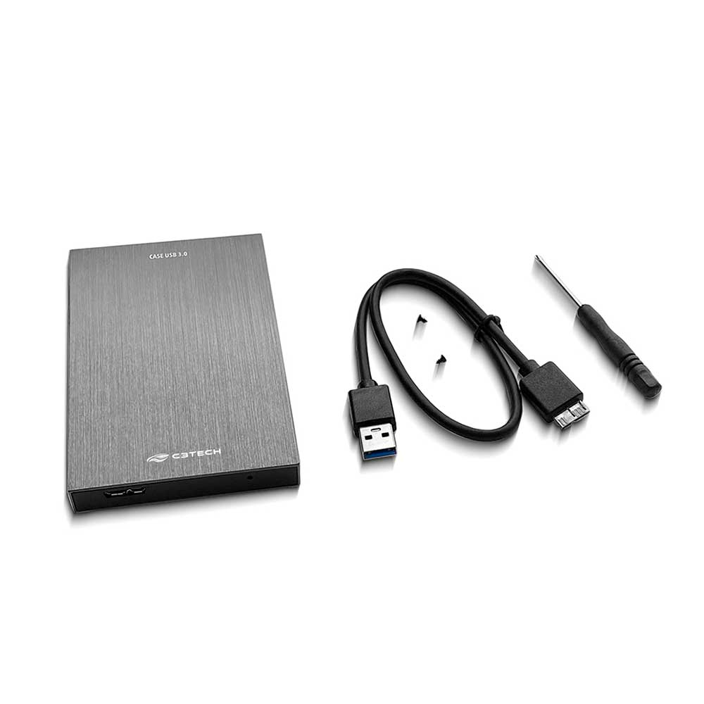 Imagem de GAVETA C3TECH PARA HD EXTERNO 2,5" USB 3.0 CH-400CB PRETO