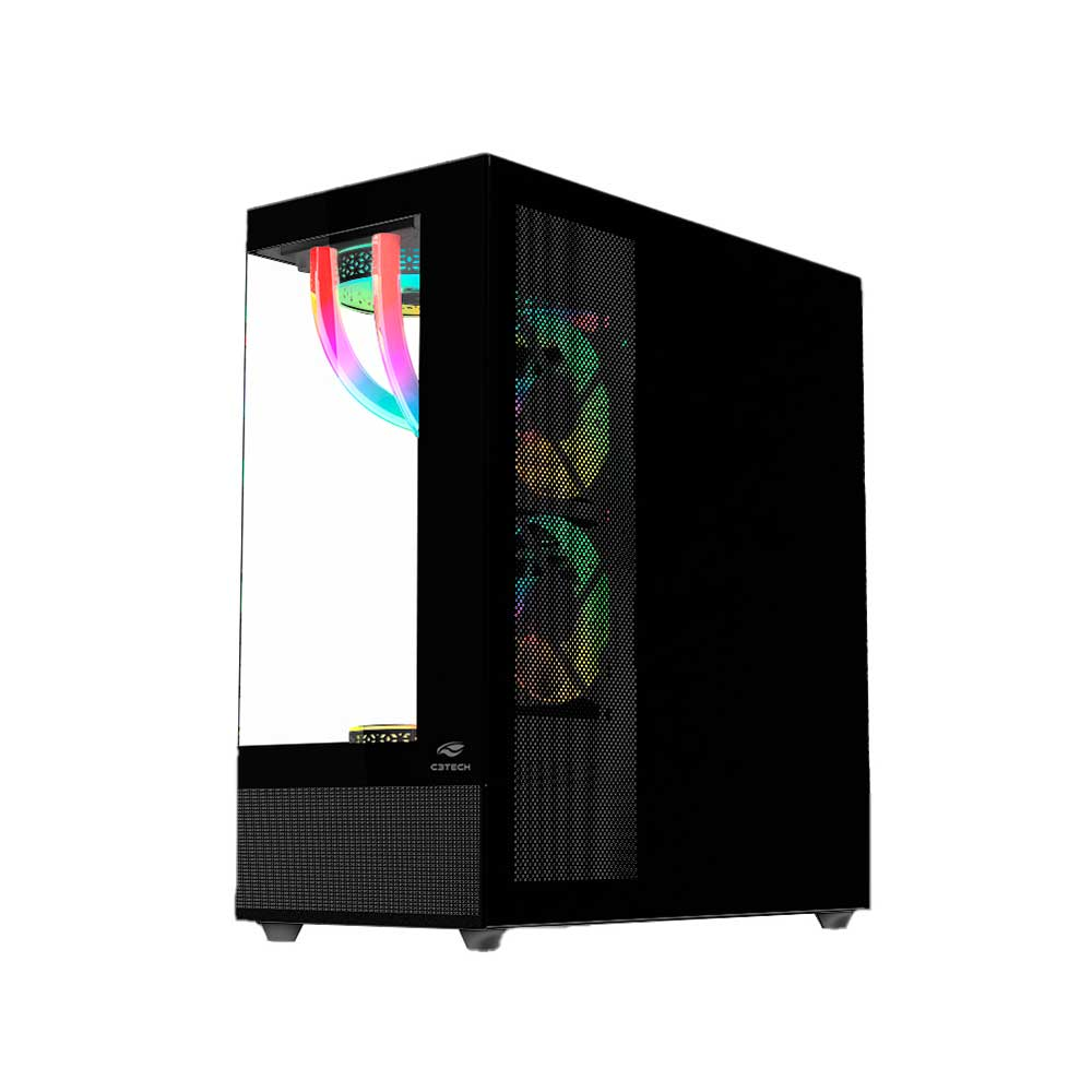 Imagem de GABINETE GAMER C3TECH AQUARIUS MT-G850BK SEM FONTE PRETO
