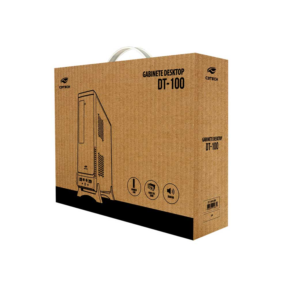 Imagem de GABINETE C3TECH DESKTOP DT-100V2BK COM FONTE PS-200SFX 200W SLIM PRETO