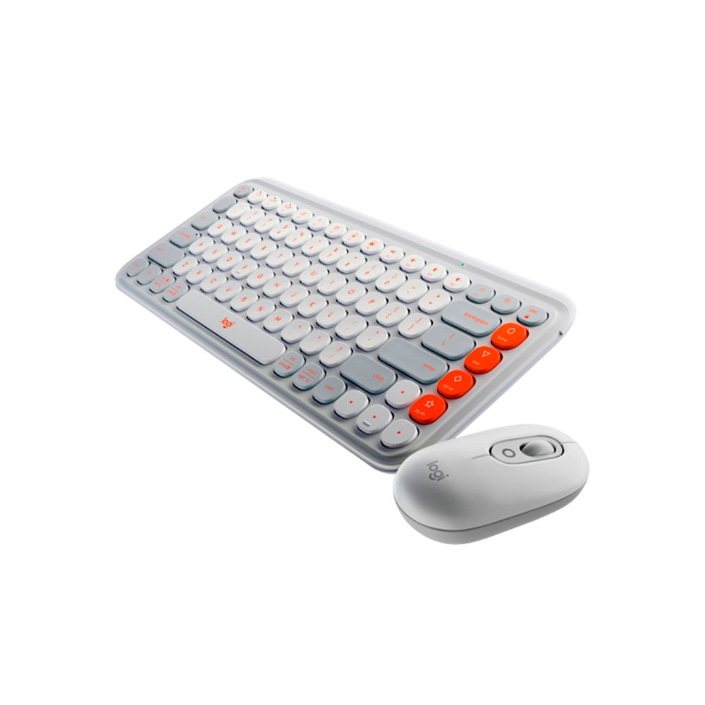 Imagem de KIT MOUSE E TECLADO LOGITECH POP ICON SEM FIO BRANCO - 920-013057