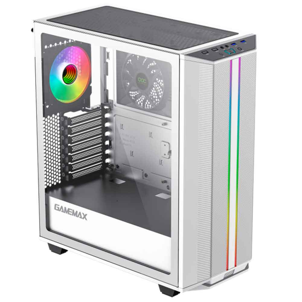Imagem de GABINETE GAMER GAMEMAX PRECISION USB 3.0 ARGB BRANCO - 8808WT-1/F