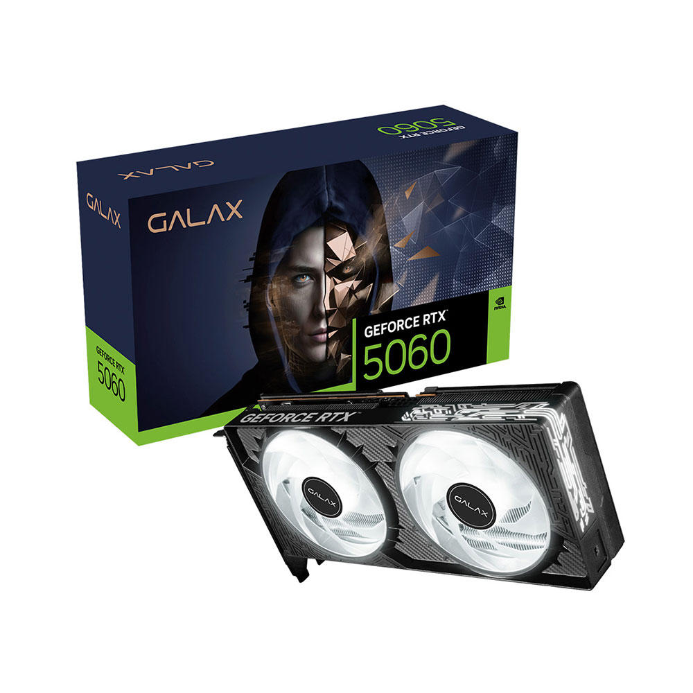 Imagem de PLACA DE VIDEO GALAX GEFORCE RTX 5060 1-CLICK OC LAUNCH EDITION 8GB GDDR7 128 BITS 56NSN8MDCPLE