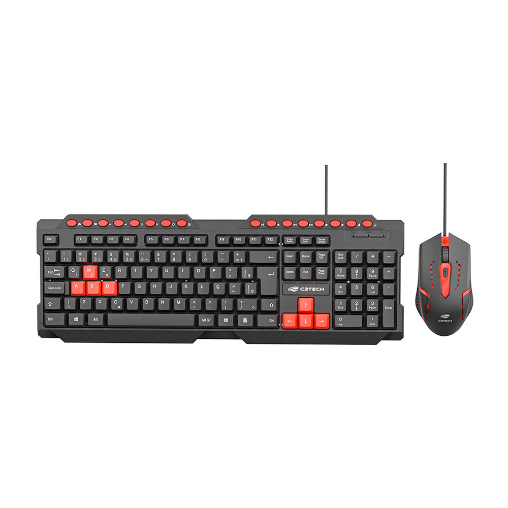 Imagem de KIT MOUSE E TECLADO C3TECH GAMER GK-20V2BK USB